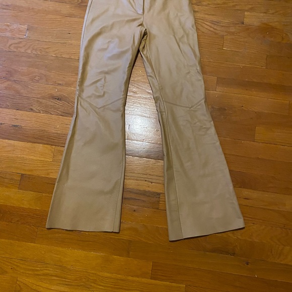 Women real leather pants size 4, it’s too small fit for 0, color tan - Picture 2 of 7